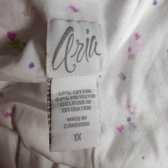 Aria Nightgown Robe Set Floral Print 1X Excellent - Picture 7 of 9